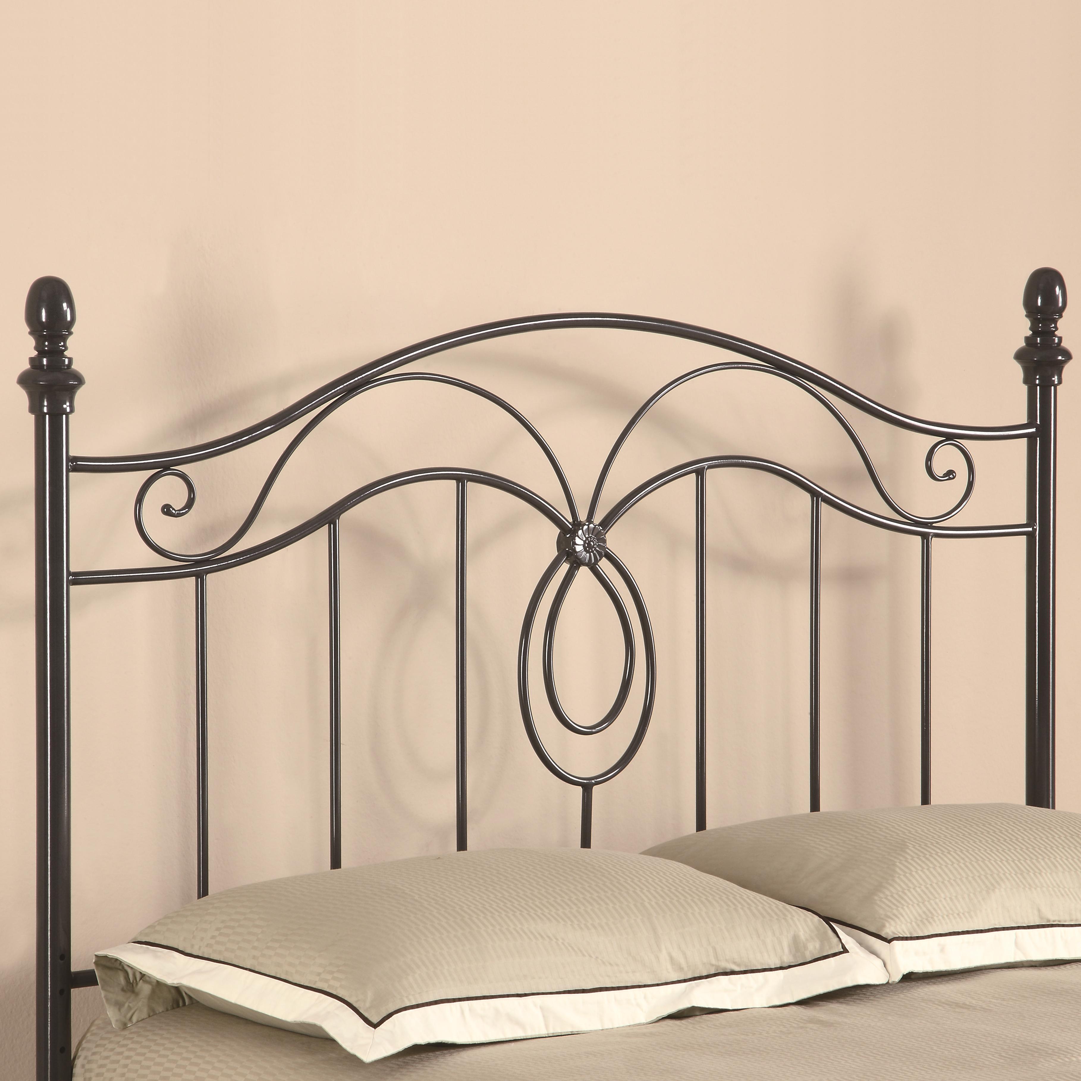 Black iron headboard top queen
